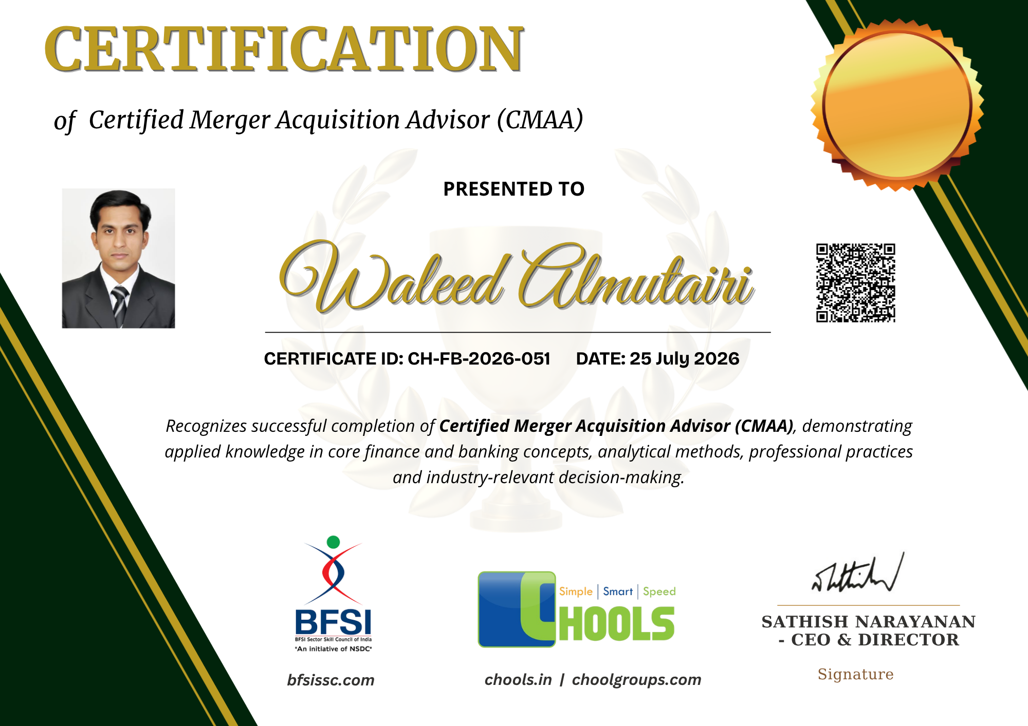 Certified Merger Acquisition Advisor (CMAA) Certificate
